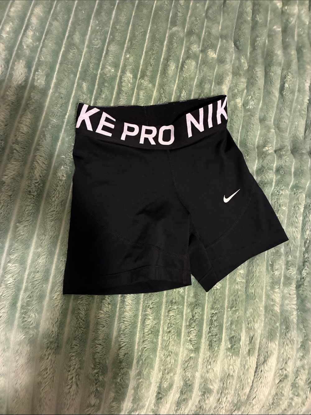 Nike Black Bike Shorts with Pink Logo Waistband